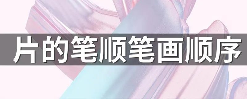 片的笔顺笔画顺序 笔顺讲解