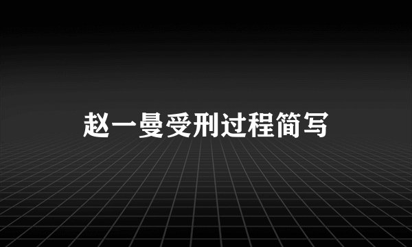赵一曼受刑过程简写