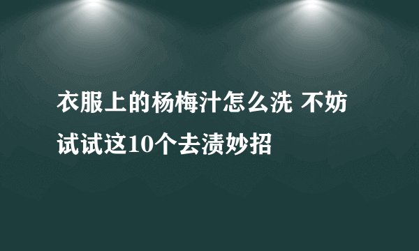 衣服上的杨梅汁怎么洗 不妨试试这10个去渍妙招
