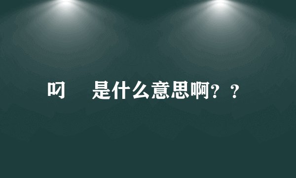 叼閪 是什么意思啊？？