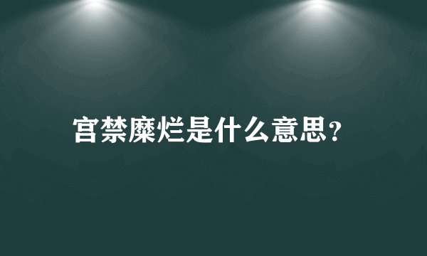 宫禁糜烂是什么意思？