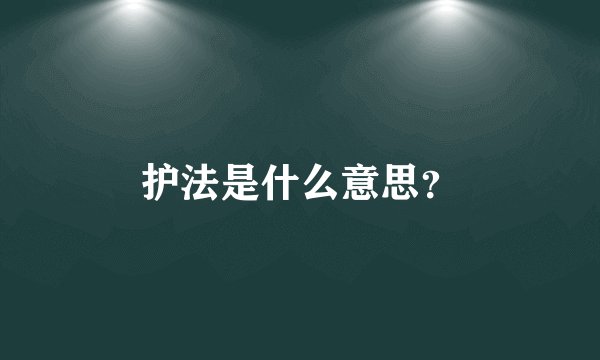 护法是什么意思？