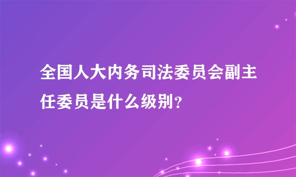 全国人大内务司法委员会副主任委员是什么级别？