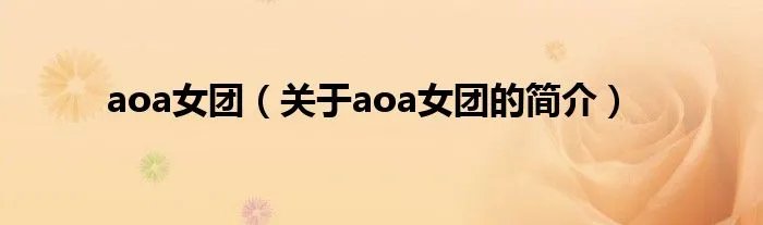 aoa女团（关于aoa女团的简介）