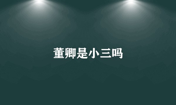 董卿是小三吗