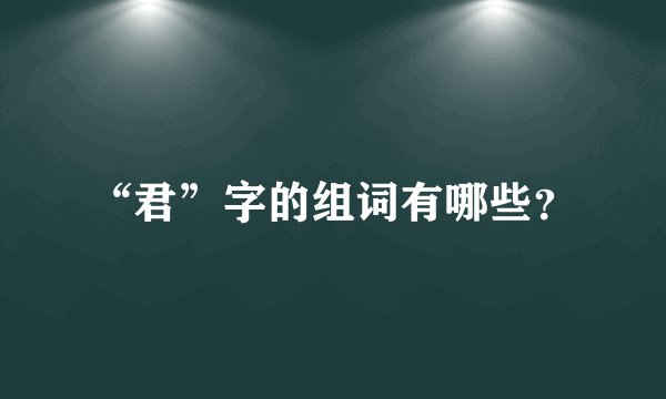 “君”字的组词有哪些？