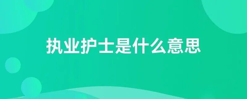 执业护士是什么意思