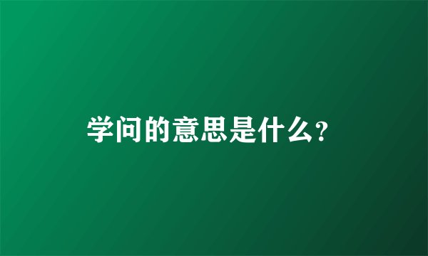学问的意思是什么？