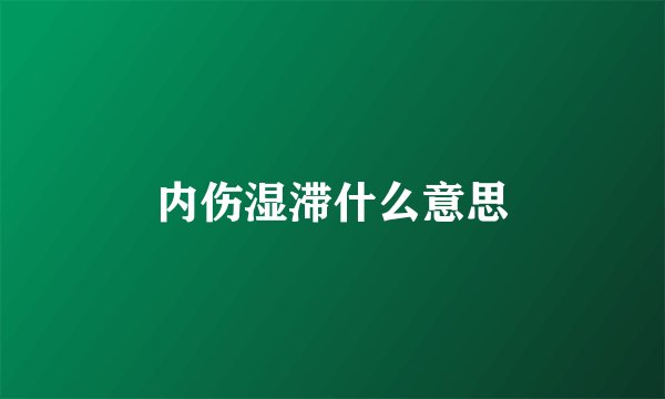 内伤湿滞什么意思
