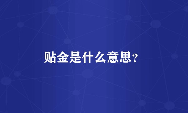 贴金是什么意思？