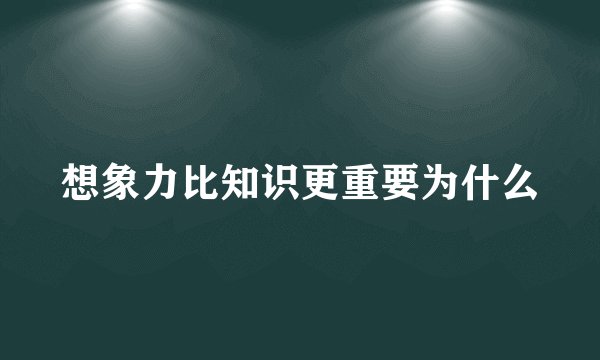 想象力比知识更重要为什么