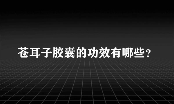 苍耳子胶囊的功效有哪些？
