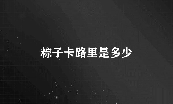 粽子卡路里是多少
