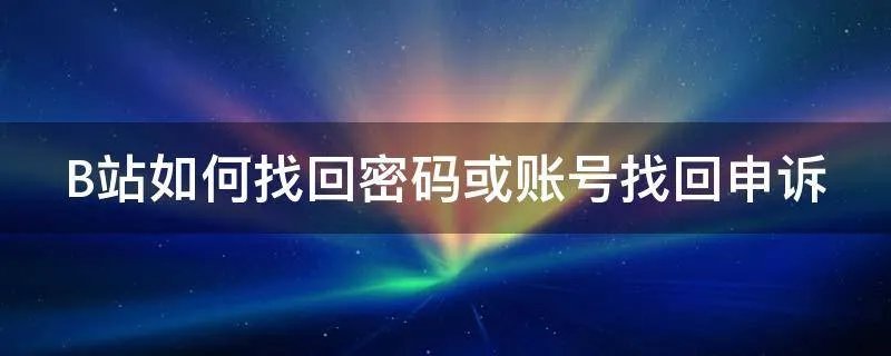 B站如何找回密码或账号找回申诉