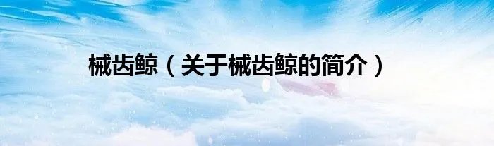 械齿鲸（关于械齿鲸的简介）