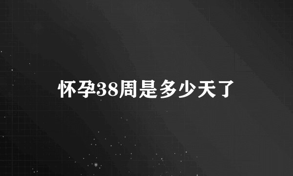 怀孕38周是多少天了