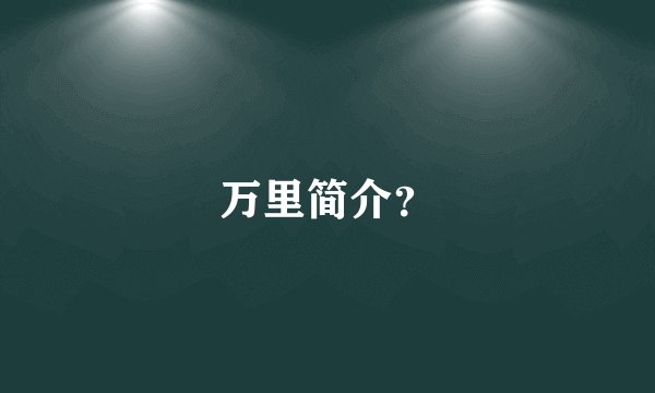 万里简介？