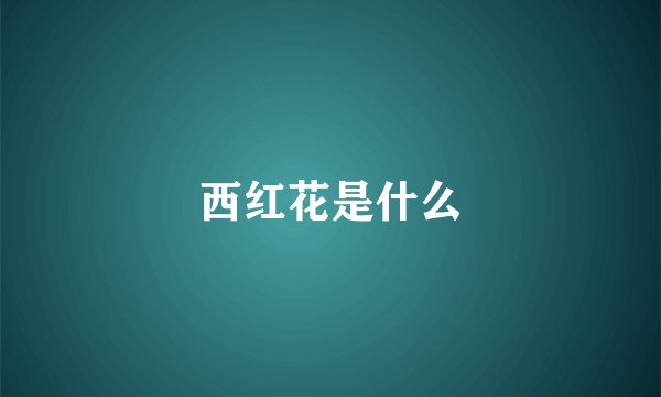 西红花是什么