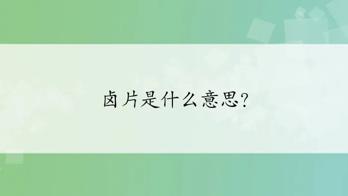 卤片是什么意思？