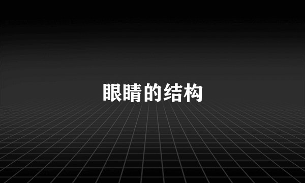 眼睛的结构