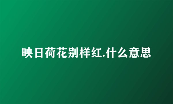 映日荷花别样红.什么意思