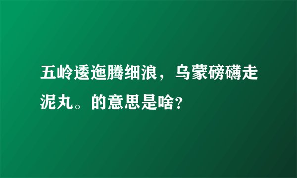 五岭逶迤腾细浪，乌蒙磅礴走泥丸。的意思是啥？
