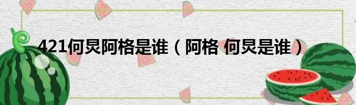 421何炅阿格是谁（阿格 何炅是谁）