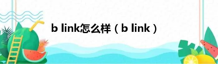 b link怎么样（b link）
