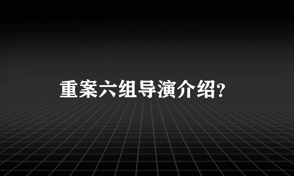 重案六组导演介绍？