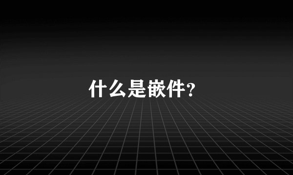 什么是嵌件？