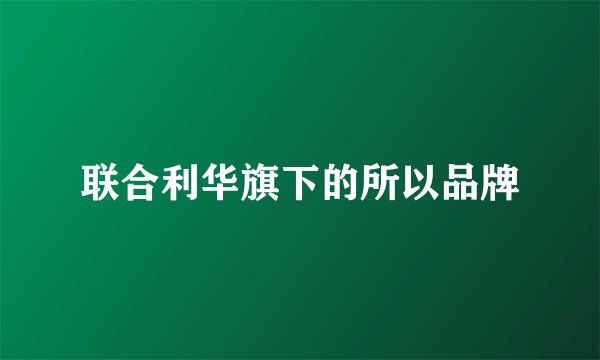 联合利华旗下的所以品牌