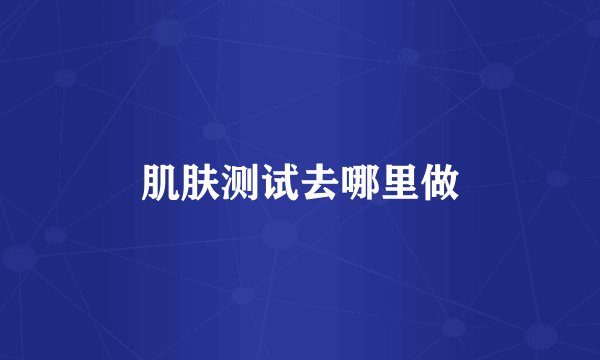 肌肤测试去哪里做