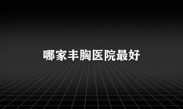 哪家丰胸医院最好