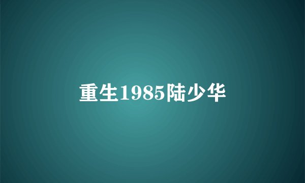 重生1985陆少华