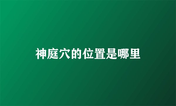 神庭穴的位置是哪里