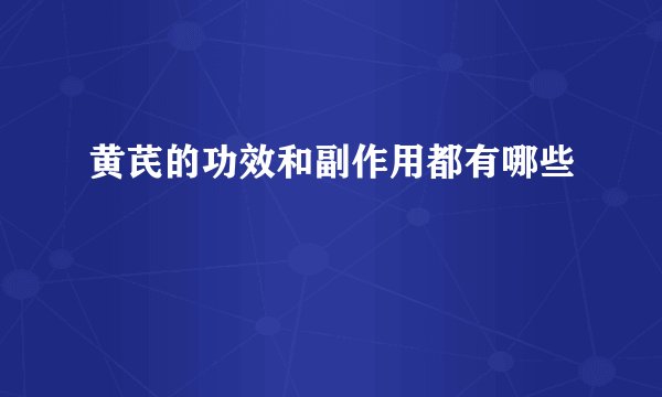 黄芪的功效和副作用都有哪些