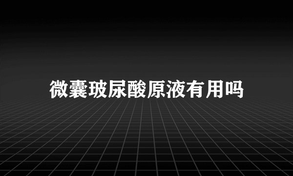微囊玻尿酸原液有用吗
