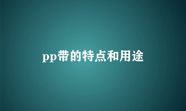 pp带的特点和用途