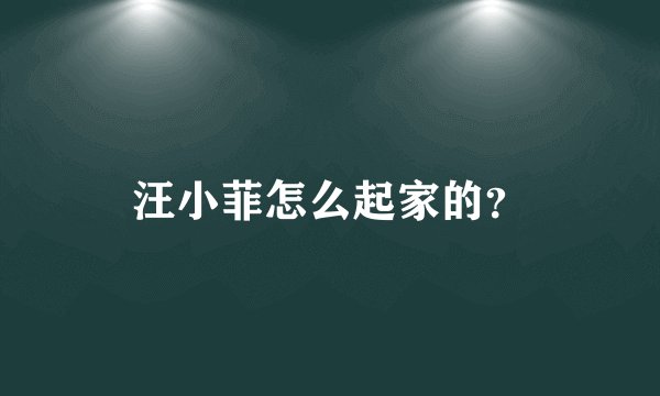 汪小菲怎么起家的?