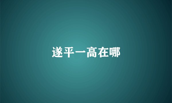 遂平一高在哪