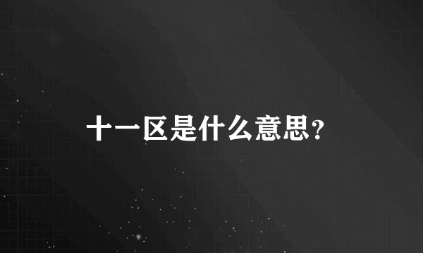 十一区是什么意思?