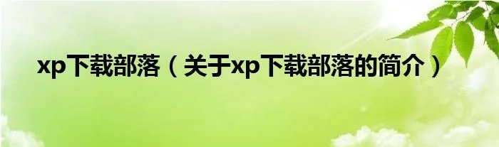 xp下载部落（关于xp下载部落的简介）