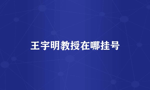 王宇明教授在哪挂号