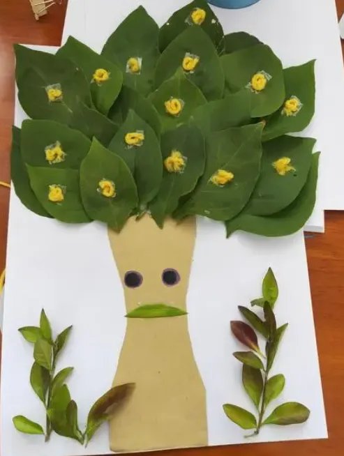 树叶手工粘贴画教程