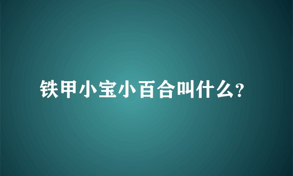 铁甲小宝小百合叫什么？