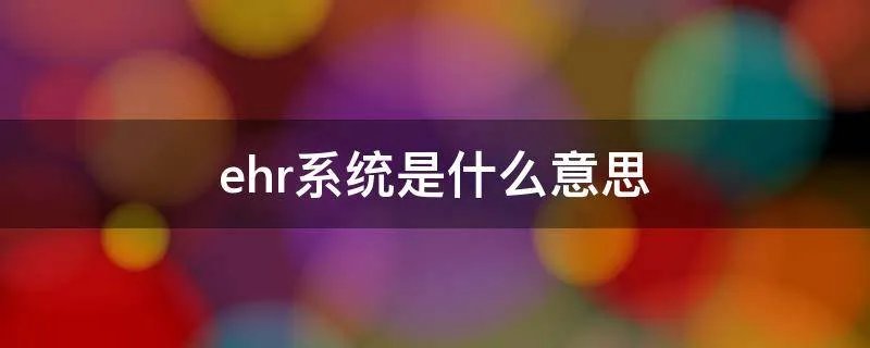 ehr系统是什么意思