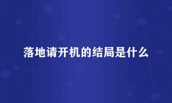 落地请开机的结局是什么