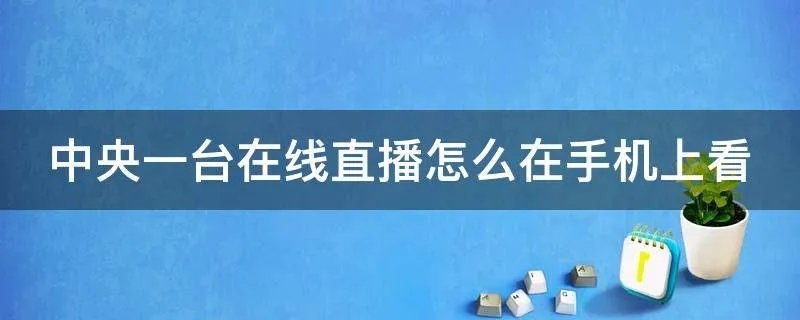 中央一台在线直播怎么在手机上看