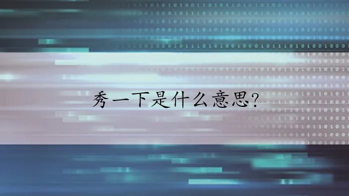 秀一下是什么意思?