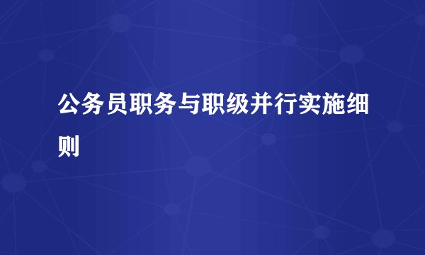 公务员职务与职级并行实施细则